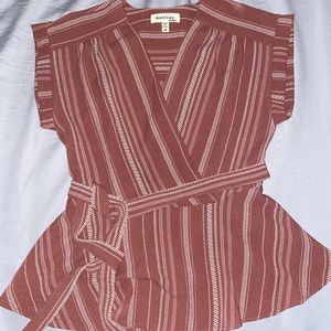 Boho faux wrap shirt